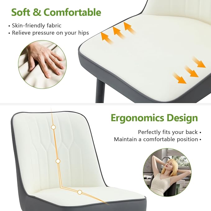 27" Bar Stools Set of 4 - Counter Height Bar Stools Set of 4,Faux Leather Kitchen Island Stools with Sturdy Chrome Metal Leg,Counter Height Stools with Backs,Easy to Assemble