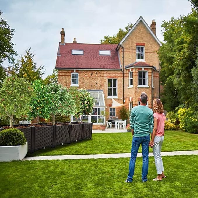 Large Planter for Outdoor Plants Raised Garden Bed Elevated Garden Boxes Plastic Planter Box Plant Pots of Garden Patio Balcony Deck to Planting Flowers Vegetables Tomato and Herbs