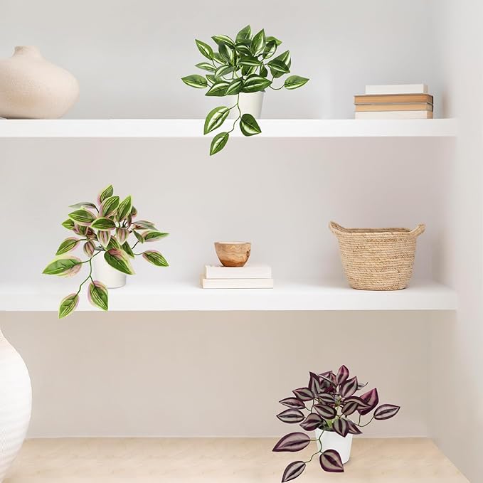 Hollyone Fake Plants 6 Pack Artificial Plants Indoor Faux Plant Small Fake Potted Plant for Home Aesthetic Living Room Bathroom Desk Shelf Office Decor