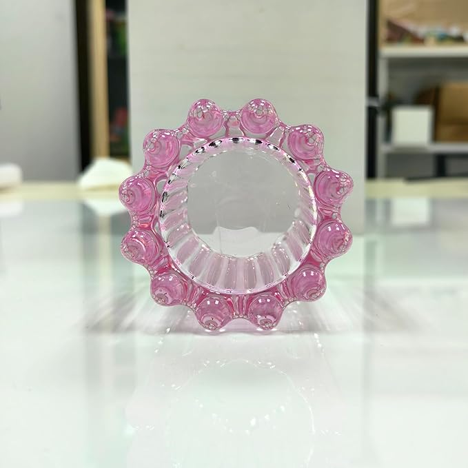 GOLDEAL 12Pcs Pink Glass Votive Candle Holders Tealight Holders Decorative, Tea Candle Holders Bulk,Candlestick for Wedding, Party,Dinner, Home Table Decor.