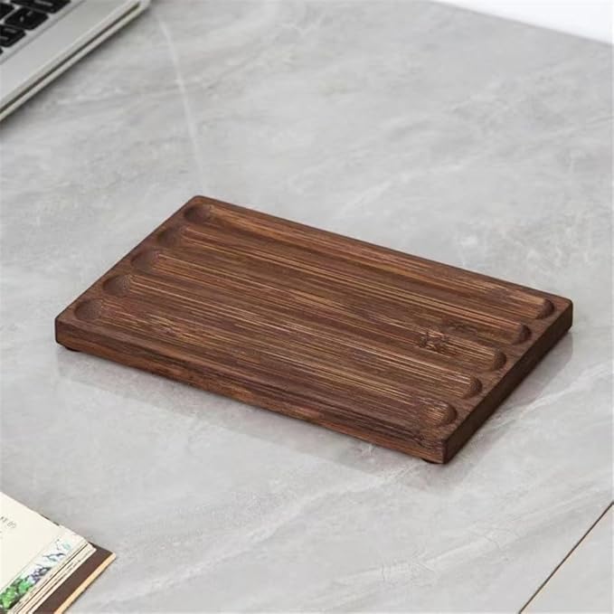 Pen holder Organizer of Office desks,Walnut Desk Pen Stand,Wave Pen Tray Accessory,Teacher Gifts,Suitable for School,Home,Desktop Art Accessories (Walnut, 5 Grid)