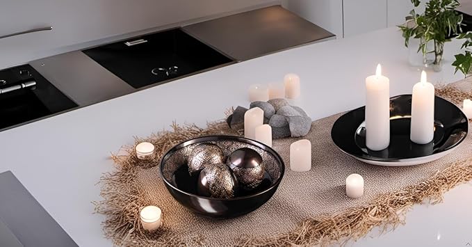 Creative Scents Dublin Brown Decorative Bowl with Orbs Set - Centerpiece Table Decorations - Coffee Table Decor - Home Decorations for Living Room Decor, Table Centerpieces for Dining Room Table