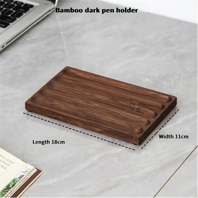 Pen holder Organizer of Office desks,Walnut Desk Pen Stand,Wave Pen Tray Accessory,Teacher Gifts,Suitable for School,Home,Desktop Art Accessories (Walnut, 5 Grid)