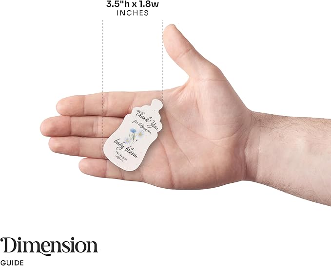 Plantable Bottle Shaped Seed Paper – 15 Blue Baby Shower Favors for Guests with Wildflower Seeds, Baby Shower Gifts for Guest