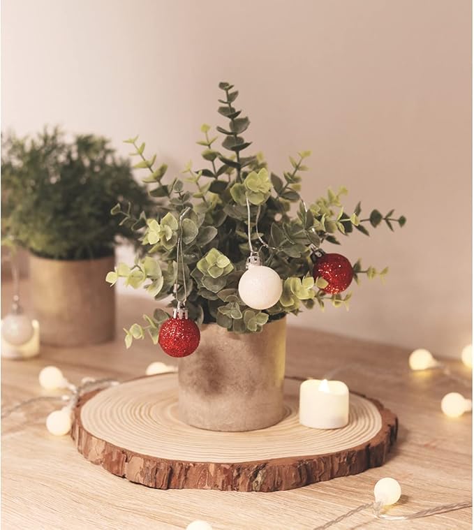 Fake Plants,3Pack Small Artificial Plants Mini Potted Faux Plants Indoor For Home Decor,Eucalyptus Greenery Plastic Green Grass Fake Plants for Shelves Desk Bathroom Bedroom Farmhouse Shelf Decor