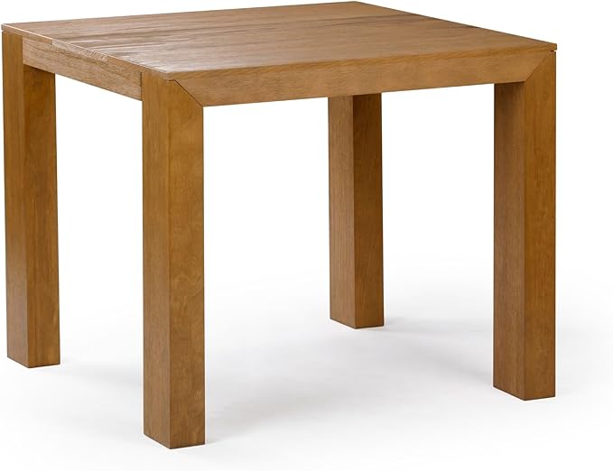 Plank+Beam Modern Counter Height Table, 41", Dinner Preparation Tables for Small Space, Solid Wood Square Kitchen Table, Pecan Wirebrush