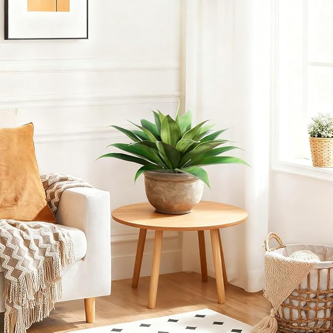 Artificial Agave Plant,28in Faux Plants Outdoor Decor,UV Resistant Large Potted Greenery,Realistic Plastic Succulents for Patio Porch Entryways Office Garden,Set of 2