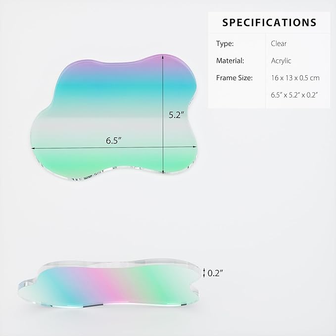Acrylic Coaster Decorative Plates, Irregular Bar Drink Coaster, Clear Cloud Shape Coffee Cup Coaster, Perfect for Tabletop Protection and Accessories Display.(Iridescent)