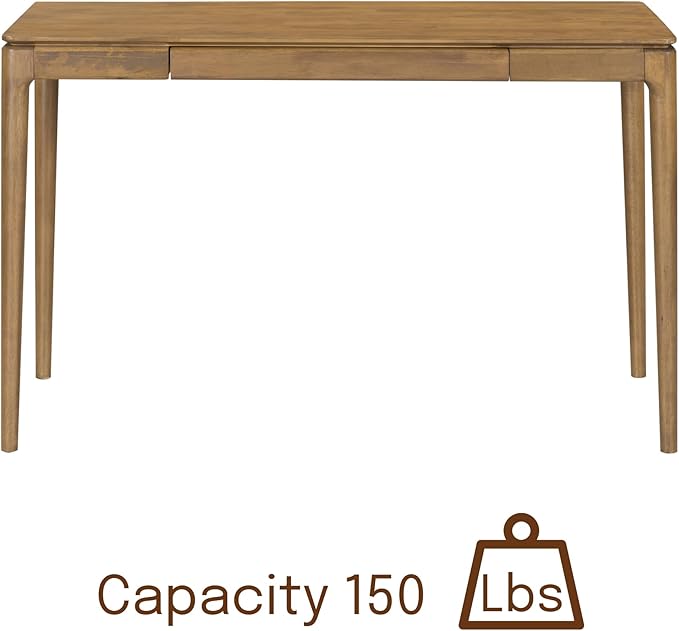 NTC Mingle Desk 47 Inch Modern Design, Rectangular Dinner Table for Dining Room, Living Room Furniture, Effortless Assembly - Teak Look