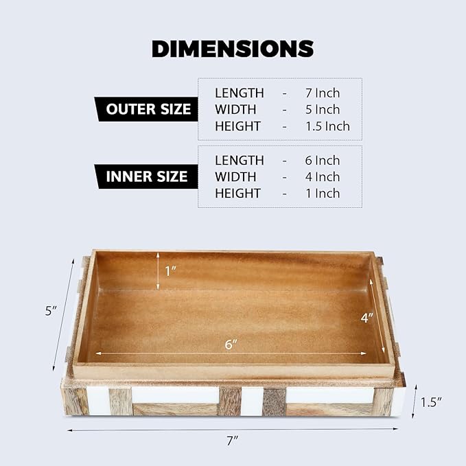 Handicrafts Home Decorative Storage Box, Keepsake Holder & Gift Box or Decorative Accent, Home decor, Jewelry Organizer, Made with Wood & Resin Inlay, Handmade Marquet Chase Collection-5X7X1.5 in