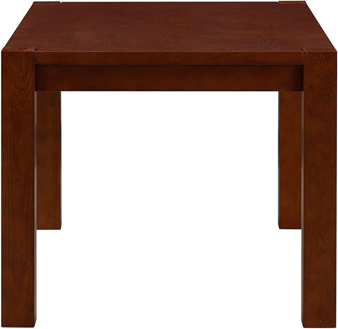 NTC Block 55 Inch Modern Farmhouse Dining Table, Rectangular Dinner Table for Dining Room, Living Room Furniture, Effortless Assembly, Dark Walnut