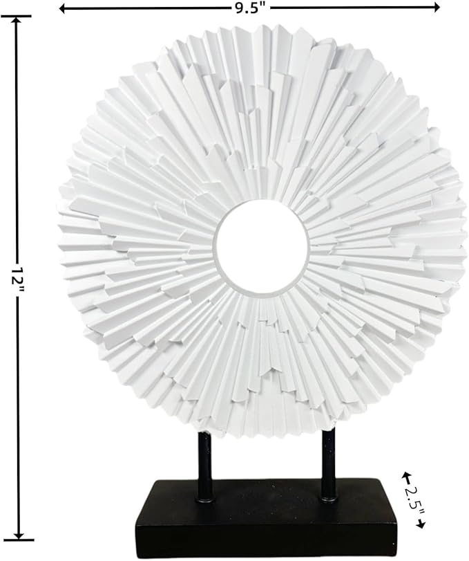 Minimalist Round Statue Above Cabinet Decor Kitchen, Modern Decorative Sculpture Home Decorations for Living Room Coffee Table, Office Decor Items, Center Pieces Decoration (White)