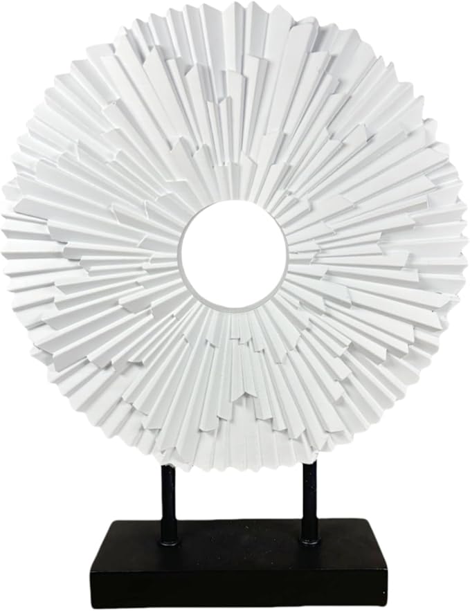 Minimalist Round Statue Above Cabinet Decor Kitchen, Modern Decorative Sculpture Home Decorations for Living Room Coffee Table, Office Decor Items, Center Pieces Decoration (White)