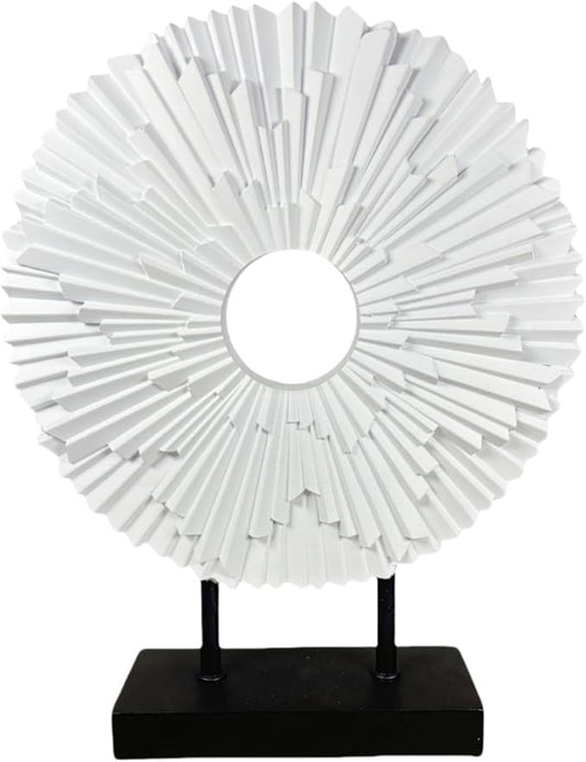 Minimalist Round Statue Above Cabinet Decor Kitchen, Modern Decorative Sculpture Home Decorations for Living Room Coffee Table, Office Decor Items, Center Pieces Decoration (White)