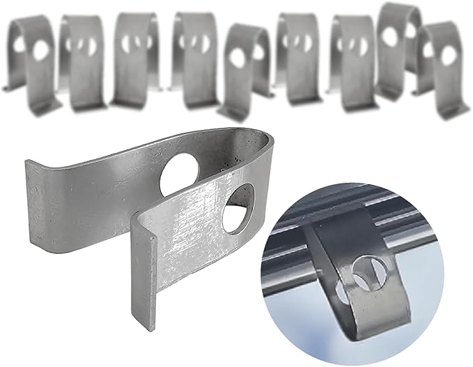 Bio Green Greenhouse Profile Spring Clips | for Hanging Lamps, Plants, etc. | 10 Pcs | Stainless Steel | Robust | Universal Fit for Greenhouse Profiles