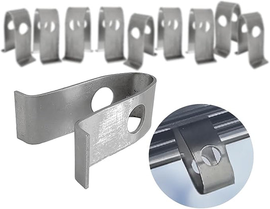 Bio Green Greenhouse Profile Spring Clips | for Hanging Lamps, Plants, etc. | 10 Pcs | Stainless Steel | Robust | Universal Fit for Greenhouse Profiles