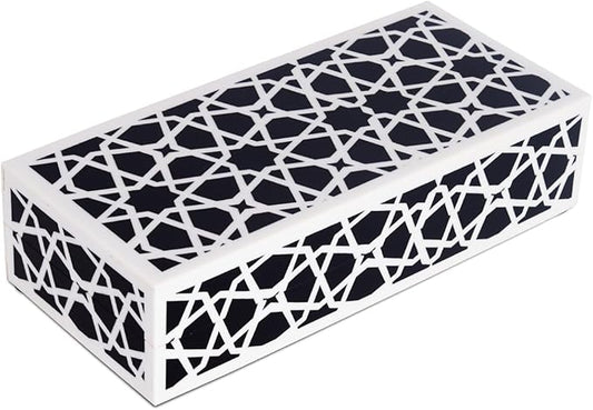 Handicrafts Home Handmade Zellij Collection Decorative Jewelry Box Organizer – Keepsakes, Trinkets, and Home Decor – Antique Coffee Table Storage, Memory Box, Farmhouse Style Decor, 10x4.5x2.5