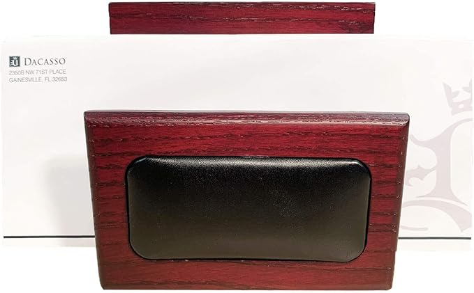 Dacasso Leather Desk Set - Luxury Leather Desk Pad& Desk Organization Essentials - Office Organization & Executive Desk Decor - (Rosewood and Black, 7 Piece)