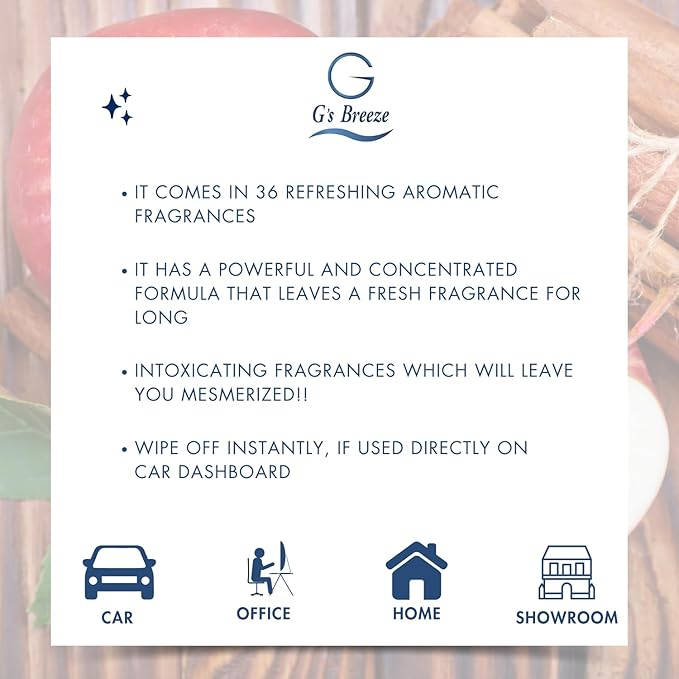 G's Breeze Red Apple Cinnamon Diffuser Oil Refill - Blend of Ripe Apples & Spicy Cinnamon Scent - Transform Any Space with Invigorating Fragrance – Ideal for Home & Office – Long-Lasting Aroma - 60 ML