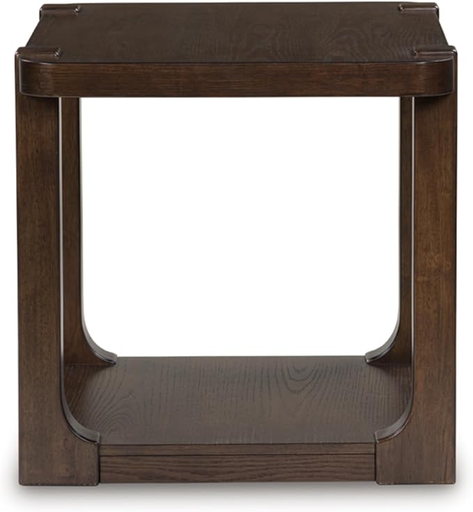 Signature Design by Ashley Breckington Contemporary End Table with Lower Shelf, Dark Brown