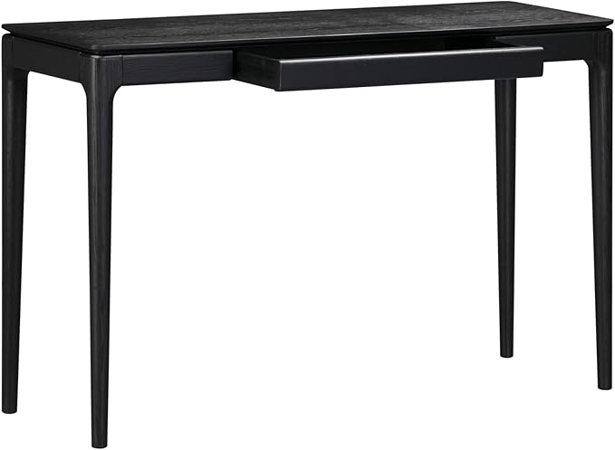 NTC Mingle Modern Wooden Rectangle Console Table with Hidden Drawer – Waterproof & Heat Resistant, Burnt Black