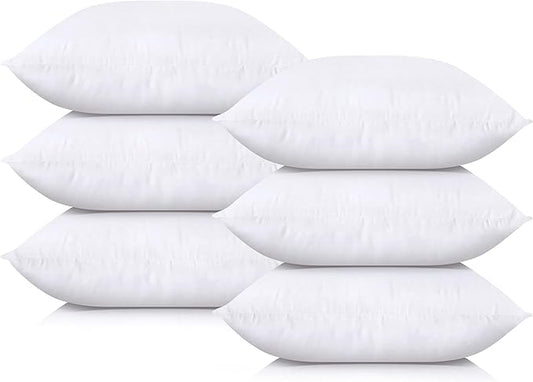 Utopia Bedding Throw Pillows (Set of 6, White), 16 x 16 Inches Pillows for Sofa, Bed and Couch Decorative Stuffer Pillow