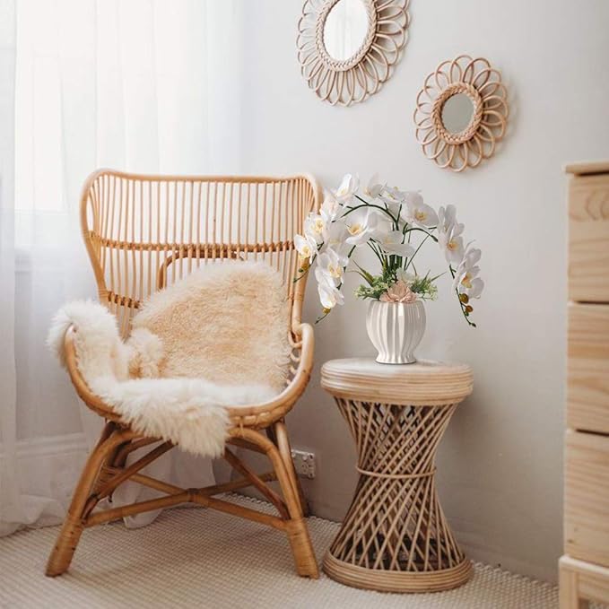 LESING Artificial Potted Orchid Flower for Table Centerpieces,Real Touch White Fake Orchid Flowers in Vase for Home Decoration (Style 3,White Vase)