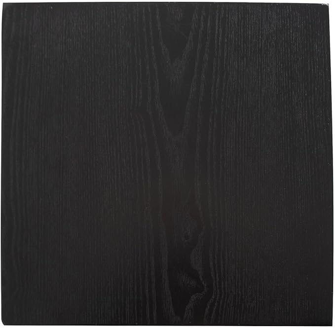 Howard Elliott Stepped Pedestal Accent Table, Black Wood and Mirrored Side End Table for Home Decor, Small Space Pedestal Table for Bedroom, Living Room & Entryway, 12 x 12 x 35.5 Inch, Tall