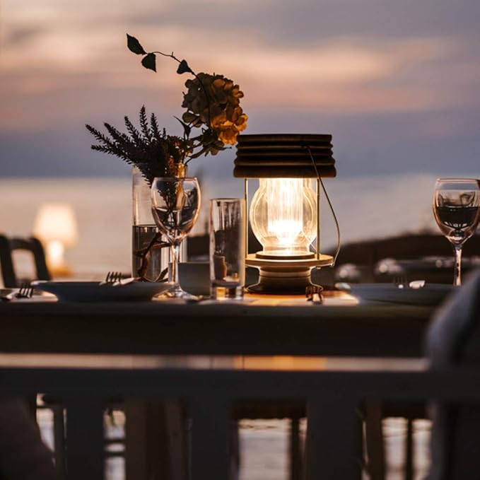 Hanging Solar Garden Lights Outdoor - 8.3” Solar Powered Waterproof Retro Christmas Lanterns, Bright Landscape Lamp, 30 Lumen, 2 Pack, Great Decor for Patio, Yard, Garden and Table (Warm White)