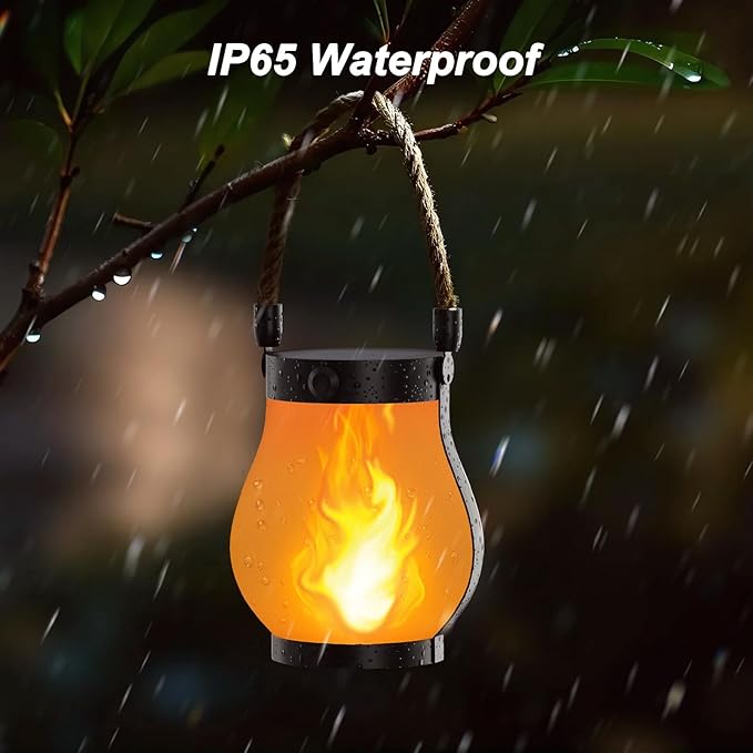 Hompavo Gen2 Solar Lanterns Outdoor, Christmas Gifts for Women, Dual Charging (USB/Solar) & 2 Modes - Waterproof Decorative Hanging/Table Lights for Yard Patio Garden Halloween Christmas Decor, 2