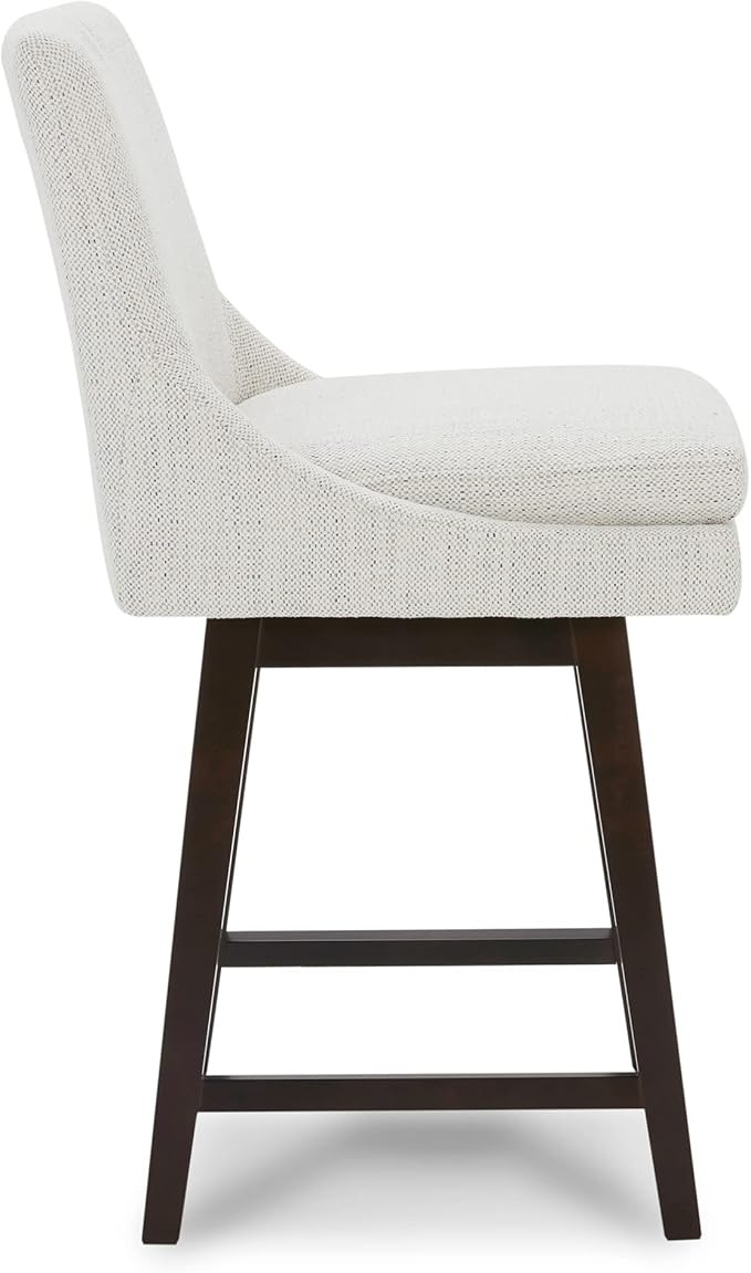 CHITA Counter Height Swivel Barstool, FSC Certified Upholstered Bar Stool, 26.8" H Seat Height, Fabric in Ivory