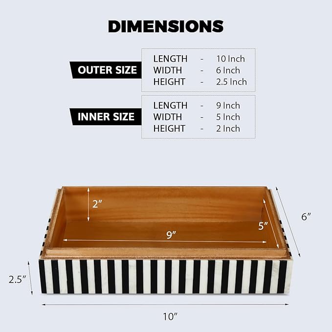 Handicrafts Home Handmade Mono Collection Decorative Jewelry Box Organizer – Keepsakes, Trinkets, and Home Decor – Antique Coffee Table Storage, Memory Box, Farmhouse Style Decor Lead, 10x6x2.5