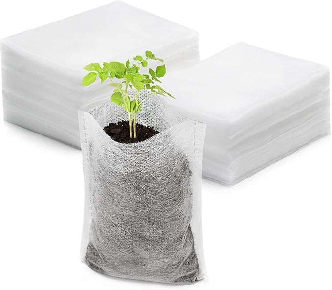 Plant Nursery Bags, 200PCS 3.5"x4.7" Non-Woven Plant Seeding Grow Bags, Vegetables Fabric Seedling Bag Pots Planting Transplant Grow Pouch Home Garden Supply