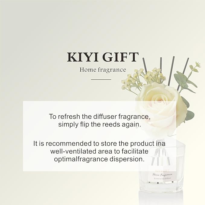 Reed Diffuser Set -8.4 fl oz Scent Diffuser with 6 Reed Sticks, Home Fragrance,Reed Diffuser for Bathroom Shelf Decor (Pear Freesia)