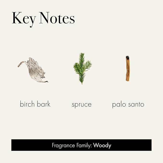 LAFCO New York Holiday Reed Diffuser, Woodland Spruce - 6 oz - Up to 3 Months Fragrance Life - Reusable Glass Vessel - Natural Wood Reeds - Made in The USA