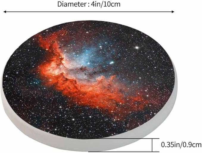 Nebula Del Mago Table Coasters for Drinks Space Milky Way Galaxy with Stars and Dust Universe 100% Diatomite Home and Dining Room Bar Decor 4 X 4 X 0.35 Inch for Men Women