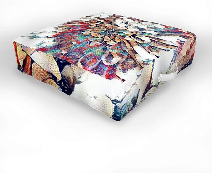 Society6 Sheila Wenzel-Ganny Japanese Inspired Lily Indoor/Outdoor Floor Cushion, 1 Count (Pack of 1), Multi