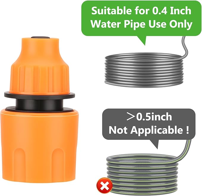 Faucet Connector for Portable Cordless Pressure Washer Use, Faucet Water Providing Way of Car Floor Wall Fence Cleaning(Note: for Pipe Diameter:0.4 Inch Use Only)