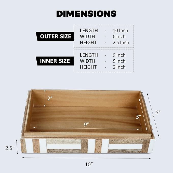 Handicrafts Home Decorative Storage Box, Keepsake Holder & Gift Box or Decorative Accent, Home decor, Jewelry Organizer, Made with Wood & Resin Inlay, Handmade Marquet Chase Collection- 10X6X2.5 in