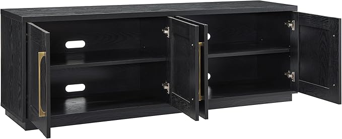 Henn&Hart Tillman Rectangular TV Stand for TV's up to 80" in Black Grain