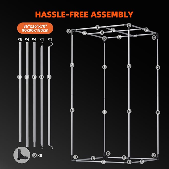Spider Farmer 3x3 Grow Tent Pro-Grade, 36"x36"x72", with Observation Window and Floor Tray, 1680D Thicken Mylar Canvas 3x3x6 for Indoor Growing for SF2000Pro, SE3000, G3000