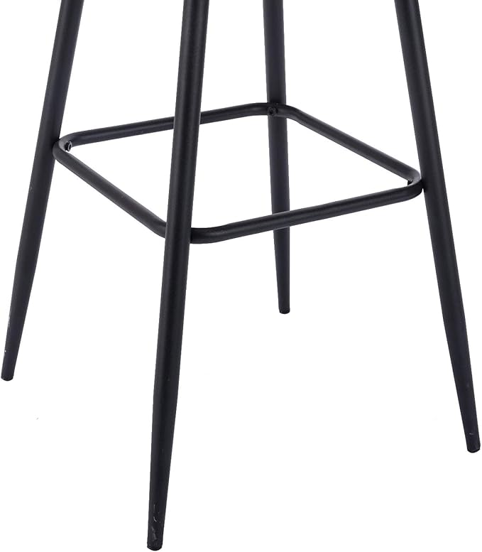 Modern Bar Stools 29 Inch Counter/Bar Height Barstools Set of 2 Leather Upholstered Barstool Chairs with Low Back for Kitchen Island, Dining Table & Breakfast Bar, Black