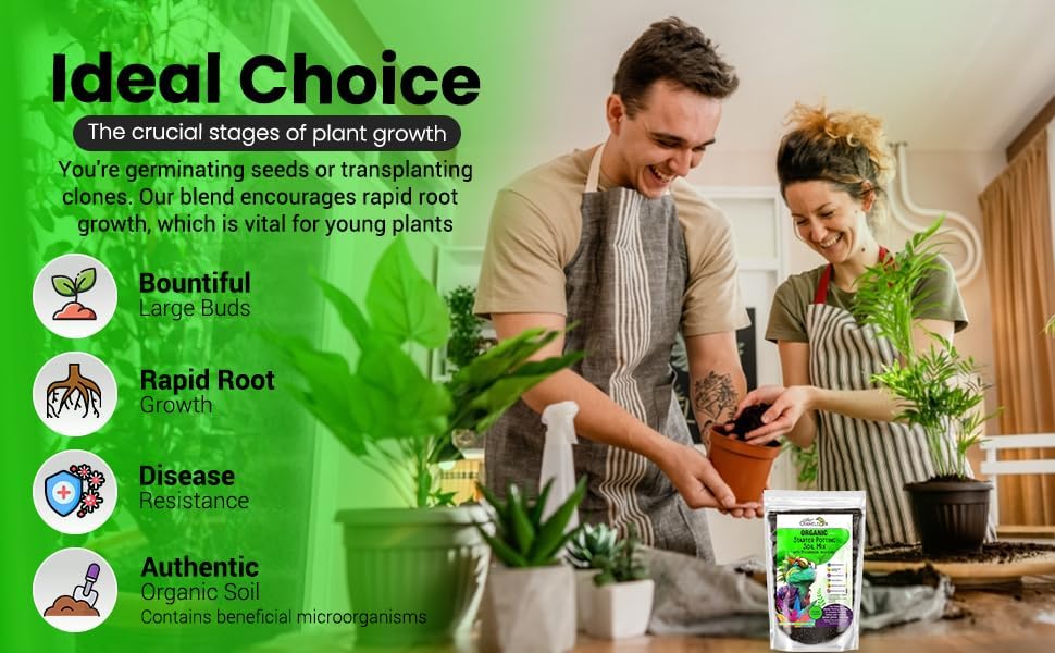 Organic Seed Starter Soil – Seed Starting Mix with Mycorrhizal Fungi – Natural Root Stimulator – Potting Soil for Vegetables and Herbs (4 QUARTS)