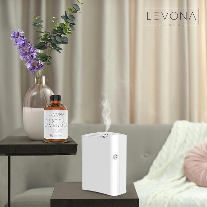 Levona Scents Pure Essential Oils for Diffusers for Home Luxury Scents - Restful Lavender Essential Oil is A Floral Blend of Eucalyptus, Bergamot, Lavender - Aroma Diffuser Oil