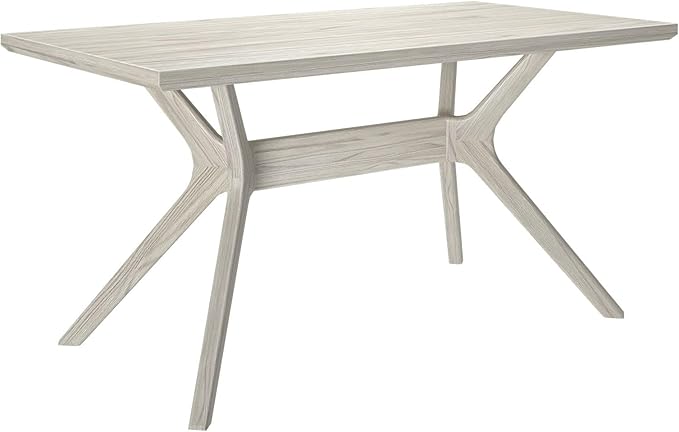 Plank+Beam Verso Rectangular Dining Table, 60 Inch Solid Pine & Rubberwood, Coastal White