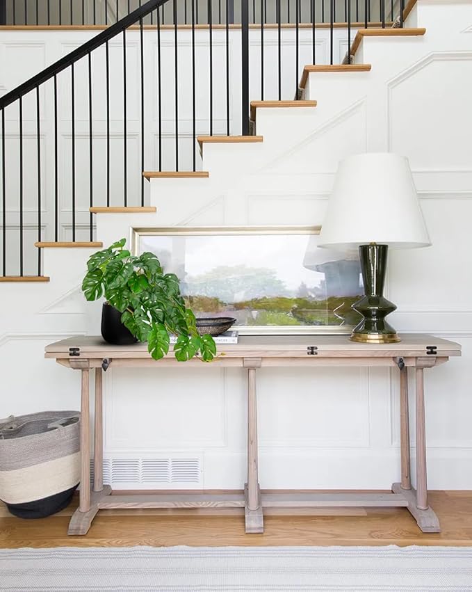 DILATATA Fake Plants Indoor 8 Inch Artificial Monstera Plant in Black Ceramic Pot - Faux Potted Tropical Palm Plant for Home Aesthetic Decor Living Room Shelf Office