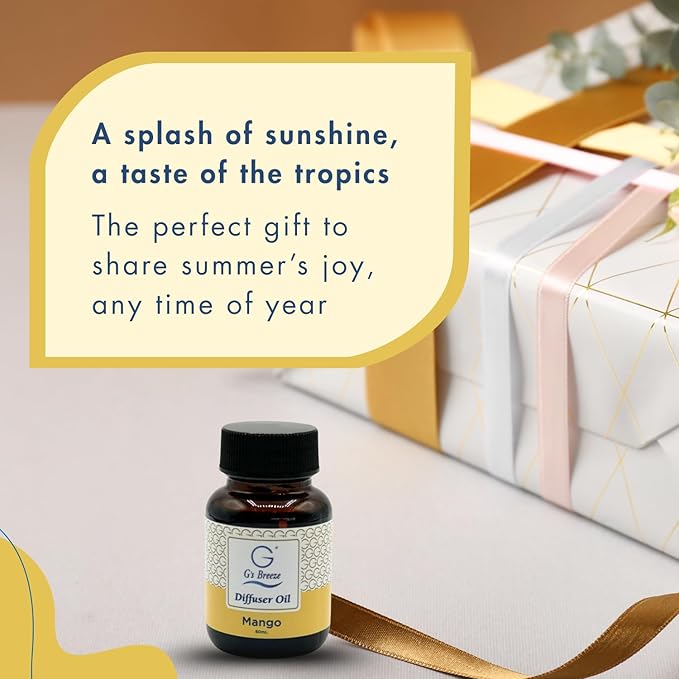 G's Breeze Mango Diffuser Oil Refill - Fruity Essence Aroma for Home or Office - Long-Lasting Tropical Scent of Ripe Mangoes for a Refreshing, Energizing Atmosphere - 60ML