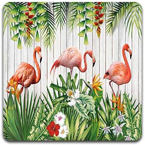 Beautiful Flamingo Square Coaster Set - Made of Recycled Rubber - Set of 4