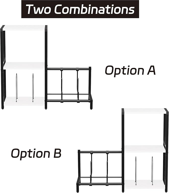 End Table with Guitar Stand,Record Player Stand,Vinyl Records Storage,2-Tier Guitar Stand for Acoustic, Electric Guitar,Bass,Turntable Stand Side Table for Music Room Studio Living Room-Modern White