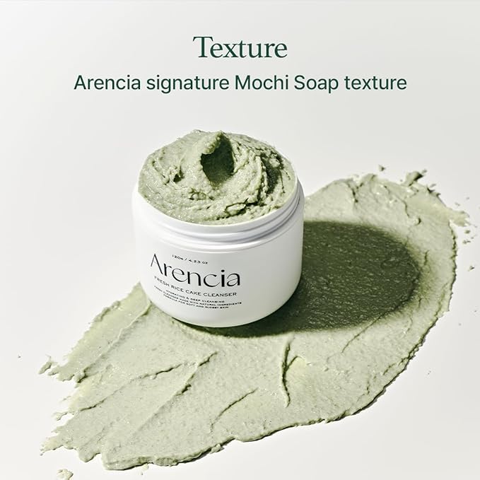 Korean Rice Mochi Face Cleanser & Daily Scrub - Moisturizing, Brightening & Deep-Cleansing - All Skin Types, Vegan, Organic - with Rice Powder, Rice Water & Green Tea (1.76oz)